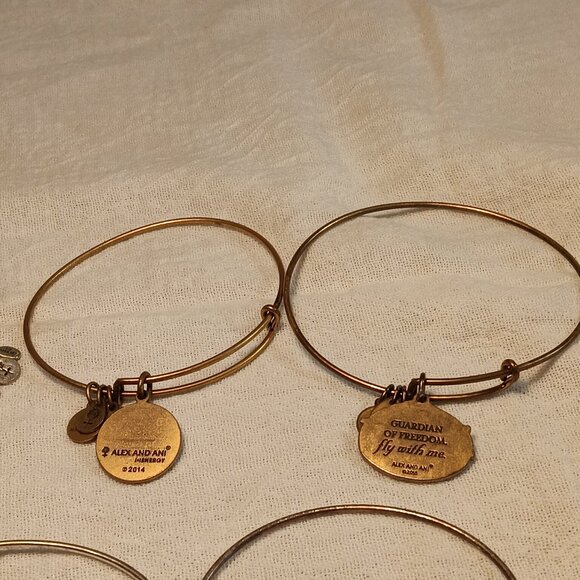Alex and Ani lot of 9 bangle bracelets silver & brass tones + 1 Footnotes - Picture 8 of 16